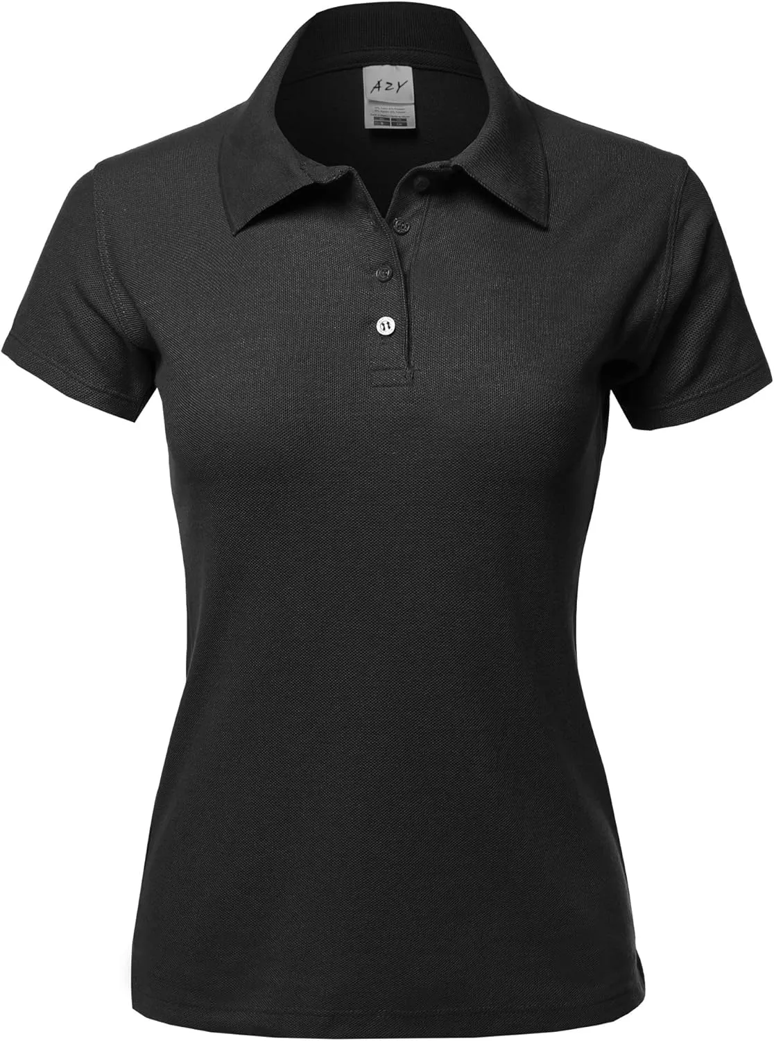 A2Y Women's Basic Casual Essentials 4-Button Junior-Fit PK Cotton Pique Polo Shirt