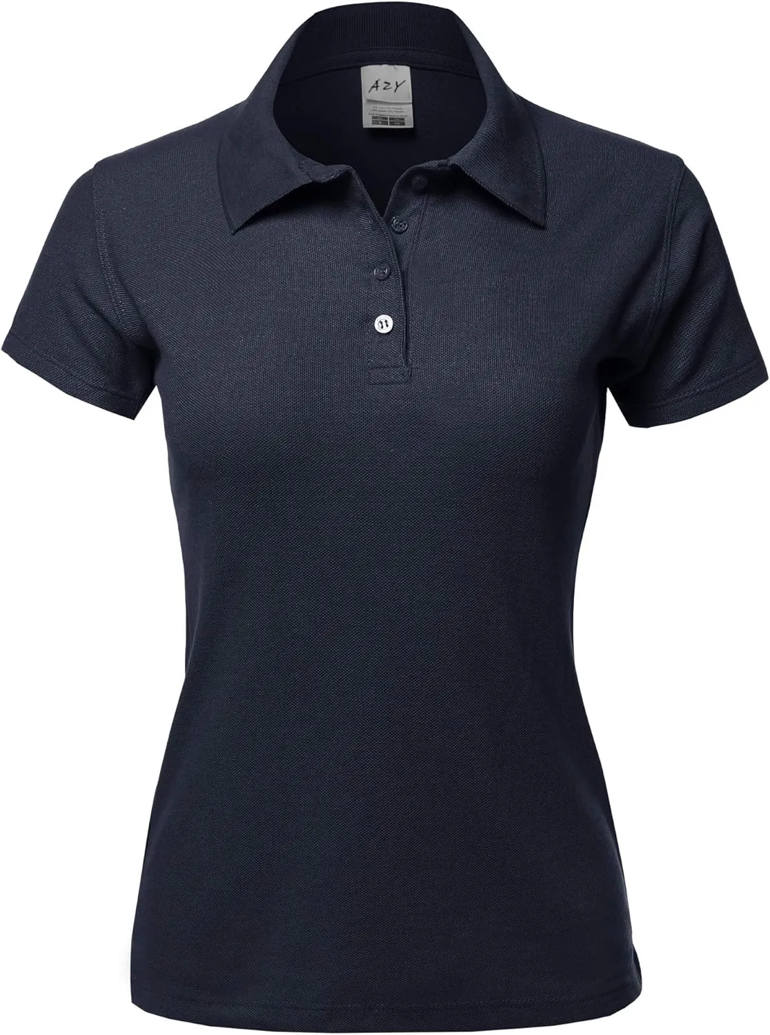 A2Y Women's Basic Casual Essentials 4-Button Junior-Fit PK Cotton Pique Polo Shirt
