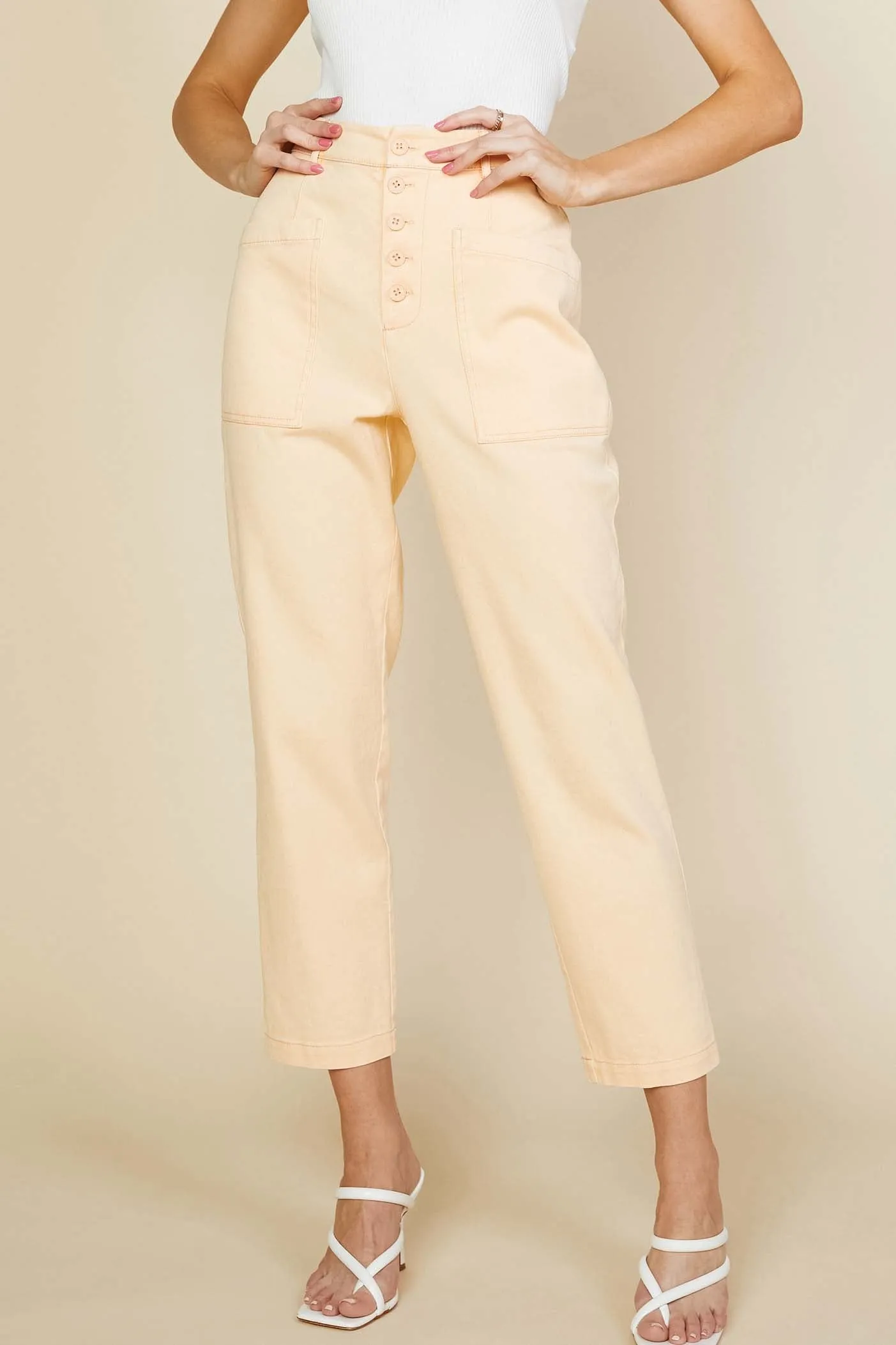 Apricot Utility Denim Pants