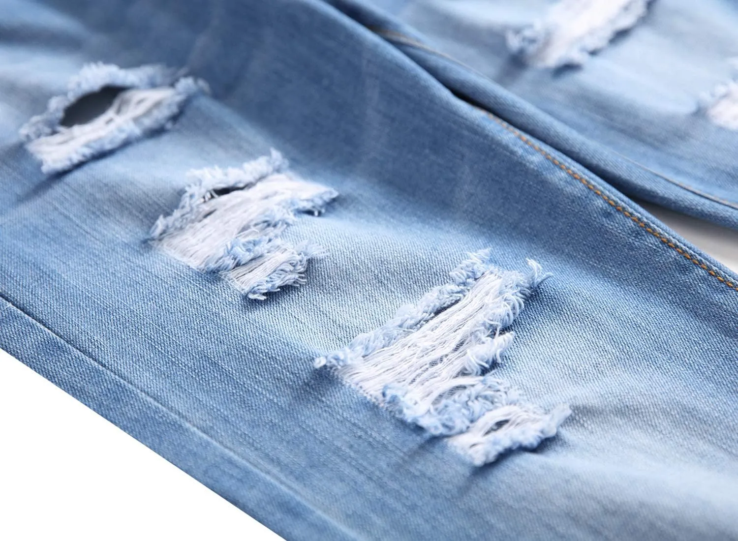 Baylvn Men's Ripped Distressed Destroyed Straight Slim Fit Jeans Skinny Casual Fashion Denim Pants