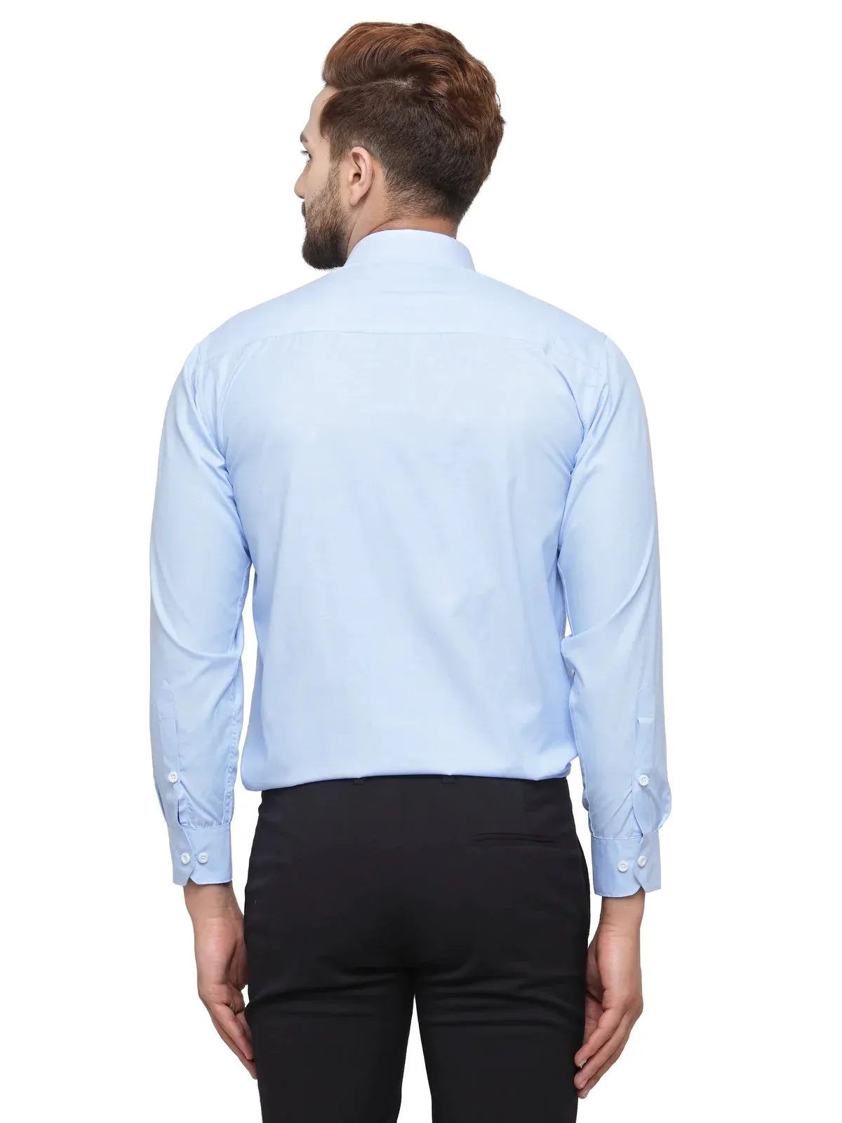 Blue Formal Shirt With White Detailing