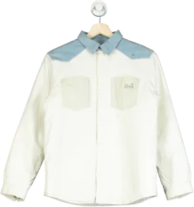 Bonpoint White and Blue Quilted Shirt UK 14