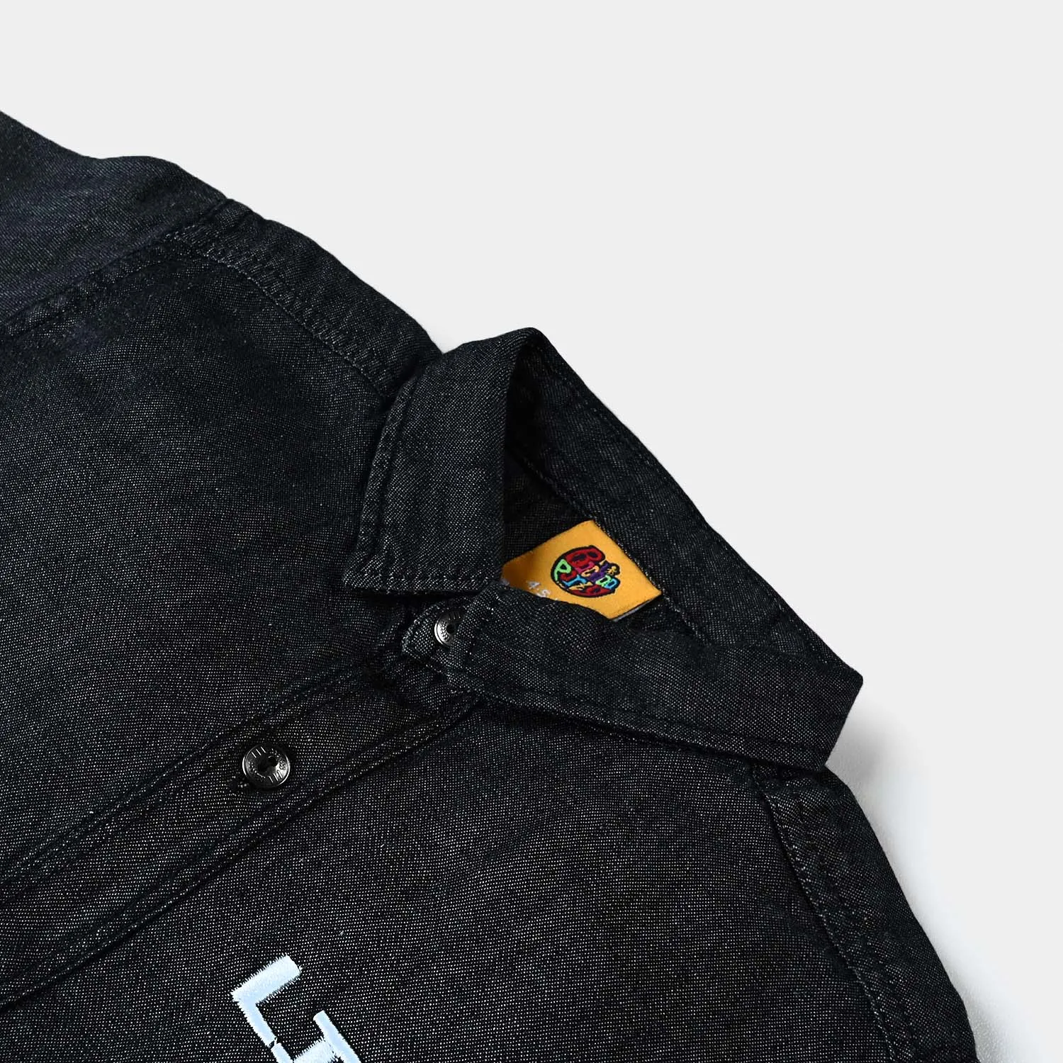 Boys Denim rigid Shirt H/S Lit Up Your Game-BLACK