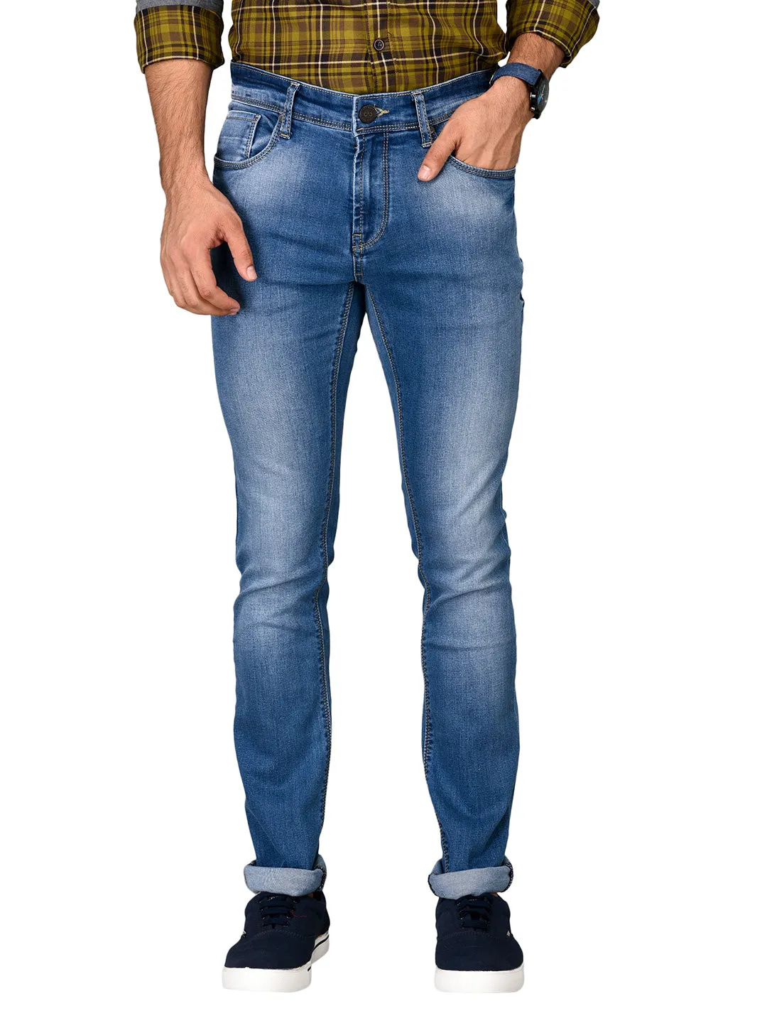 Bright Blue Straight Fit Jeans | JadeBlue
