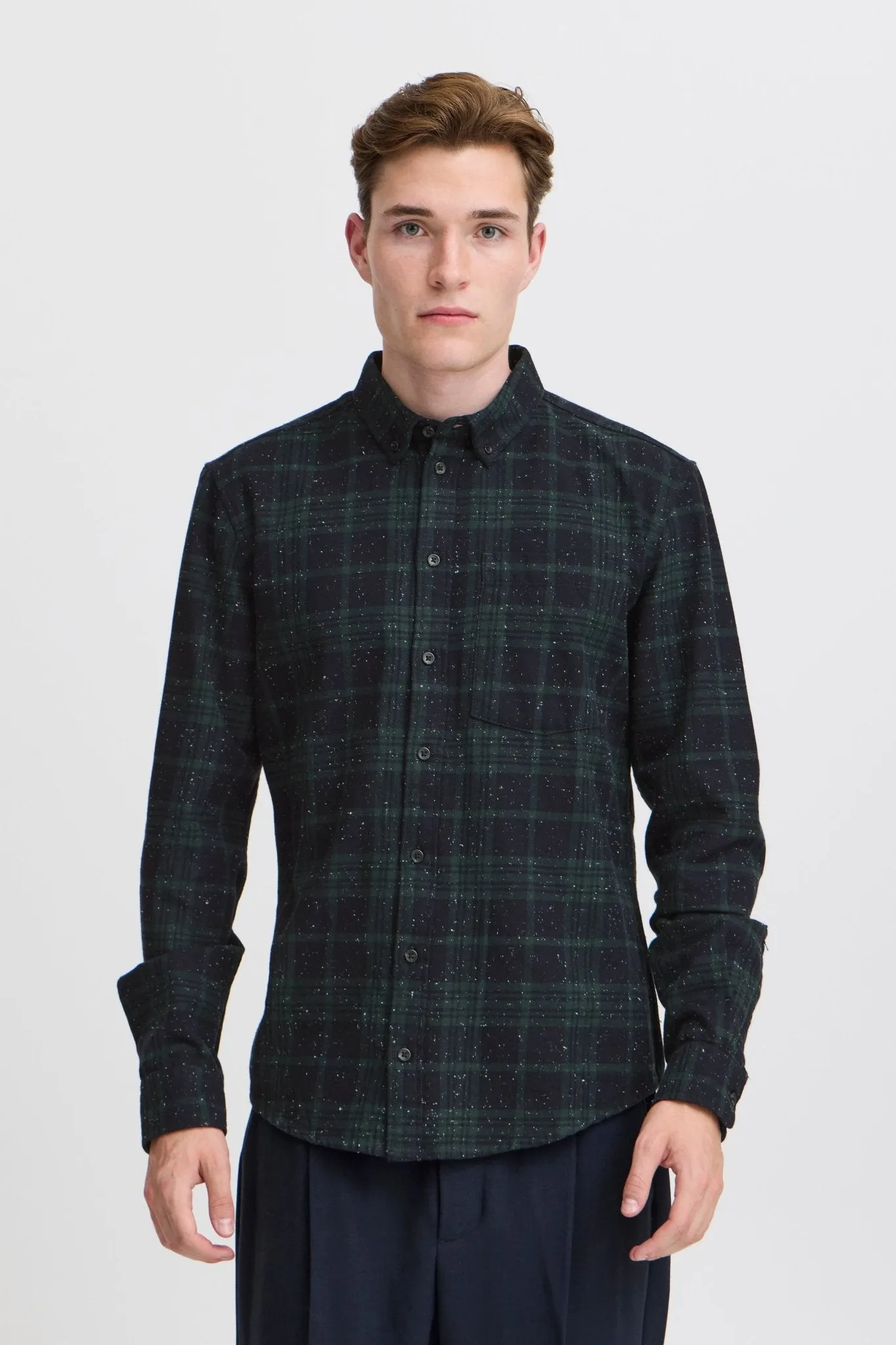 CASUAL FRIDAY - CFANTON LS Checked Nep Yarn Shirt - 20505291