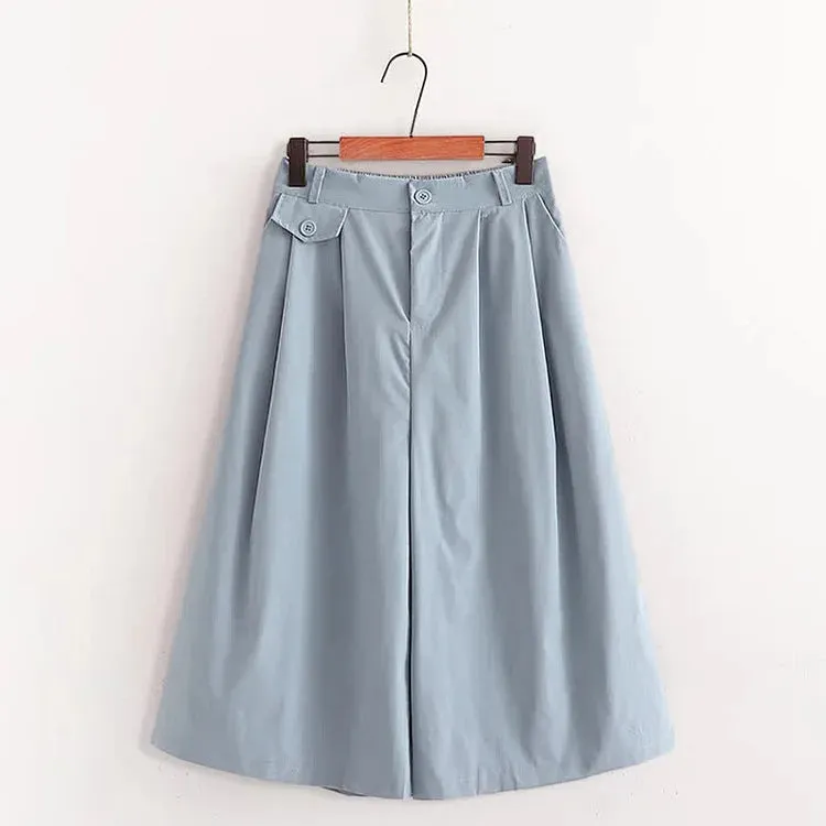 Chic Round Neck Print T-Shirt Casual Wide Leg Pants Two Piece Set