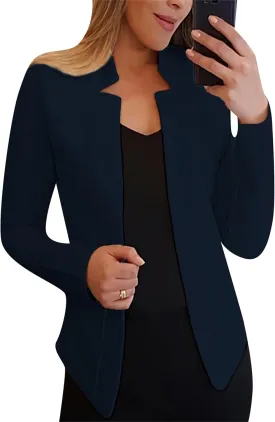 DIACACY Womens Open Front Work Blazer Solid Color Fashion Outfits Casual Office Jacket
