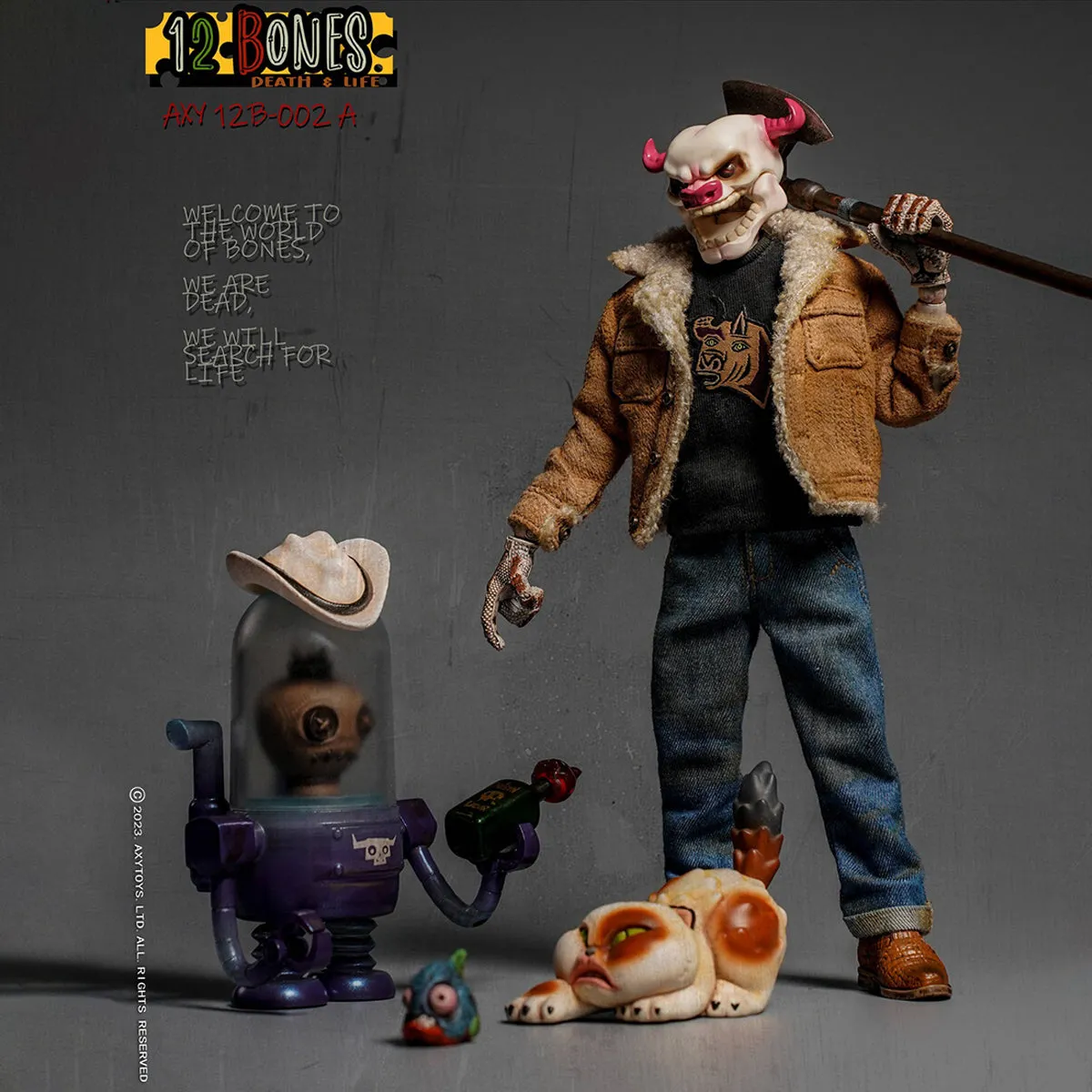 HiPlay AXYTOYS 12 Bones Series Cattle Action Figure Red Color