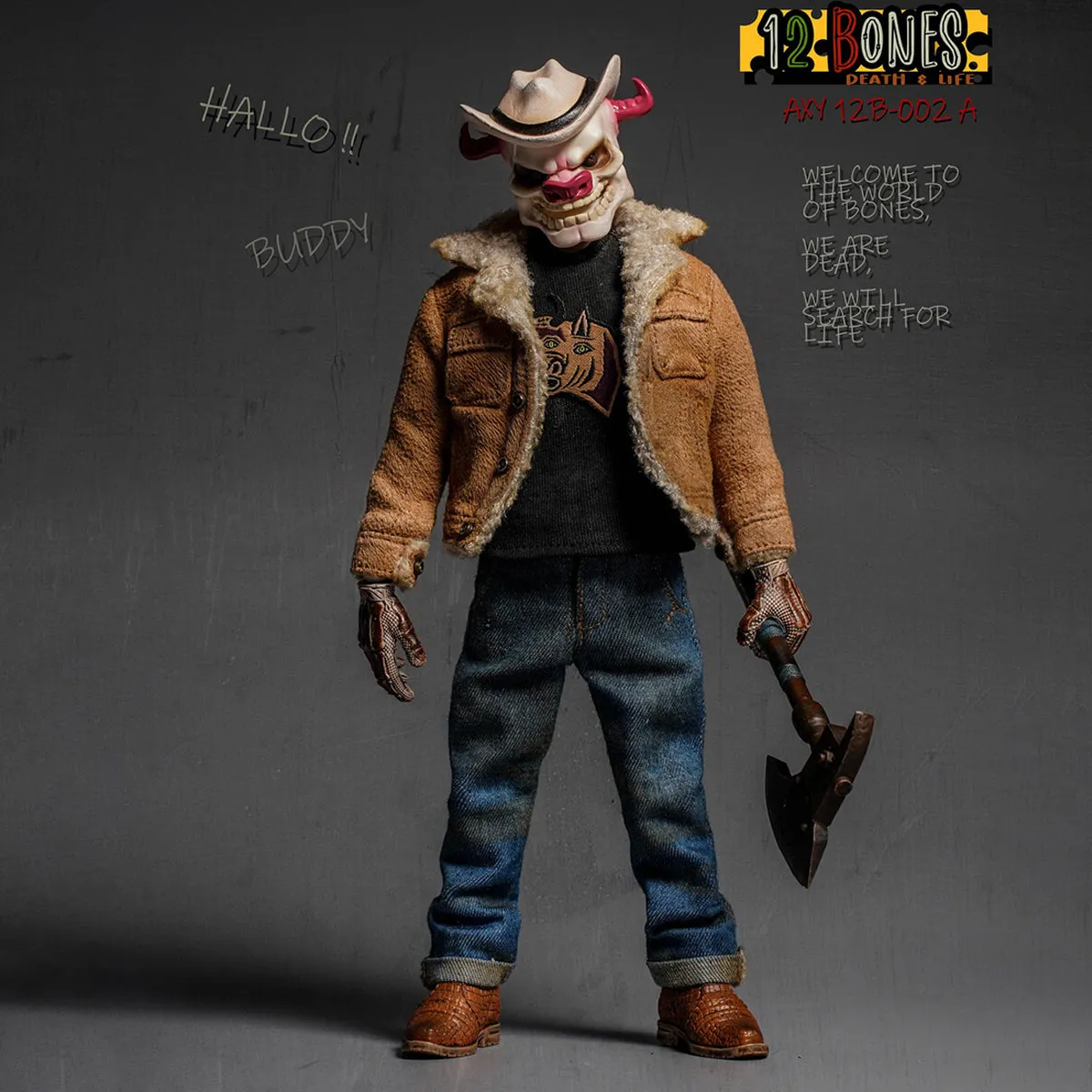 HiPlay AXYTOYS 12 Bones Series Cattle Action Figure Red Color