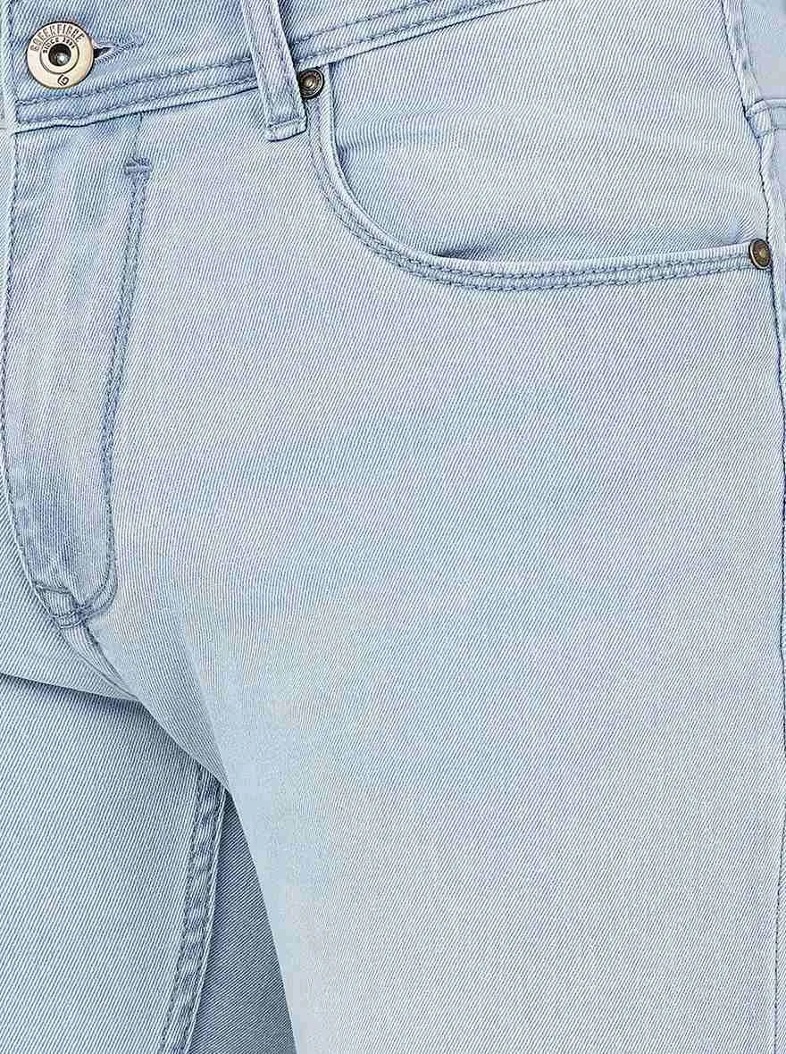 Ice Blue Solid Straight Fit Jeans | Greenfibre