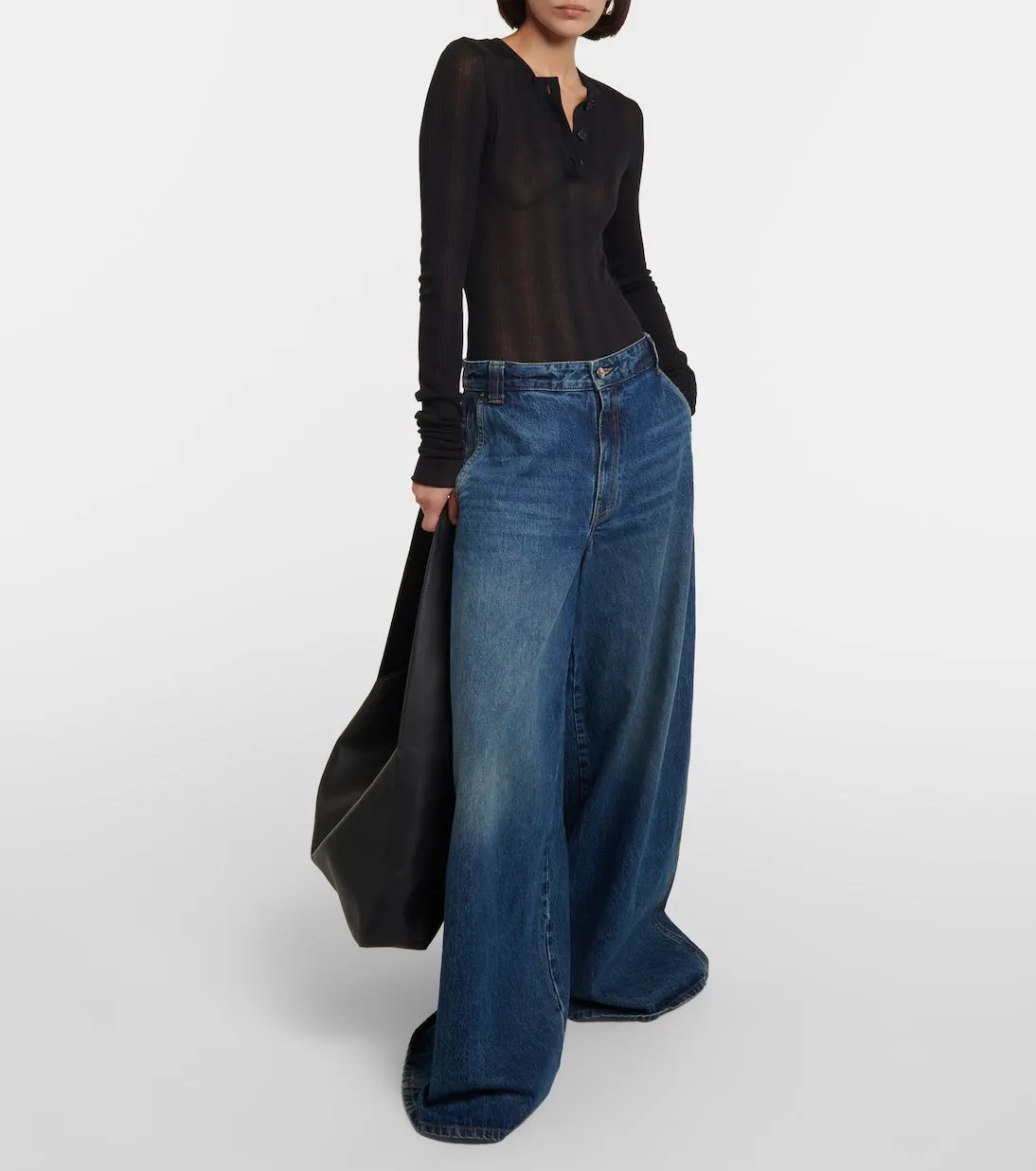Jacob High Waist Wide Leg Khaite Jeans, Blue
