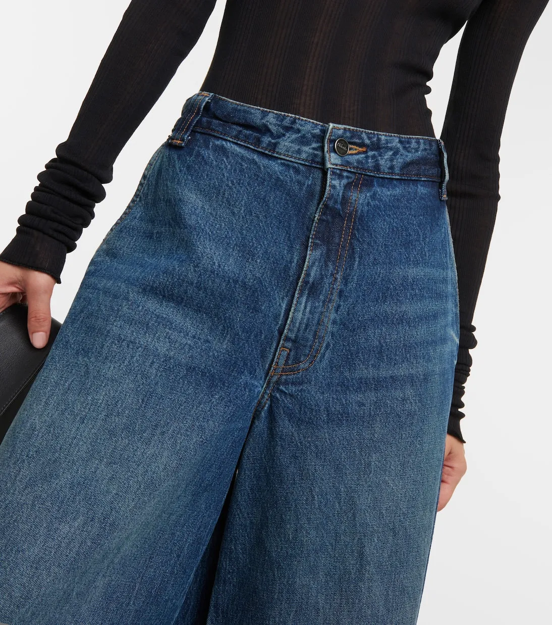 Jacob High Waist Wide Leg Khaite Jeans, Blue