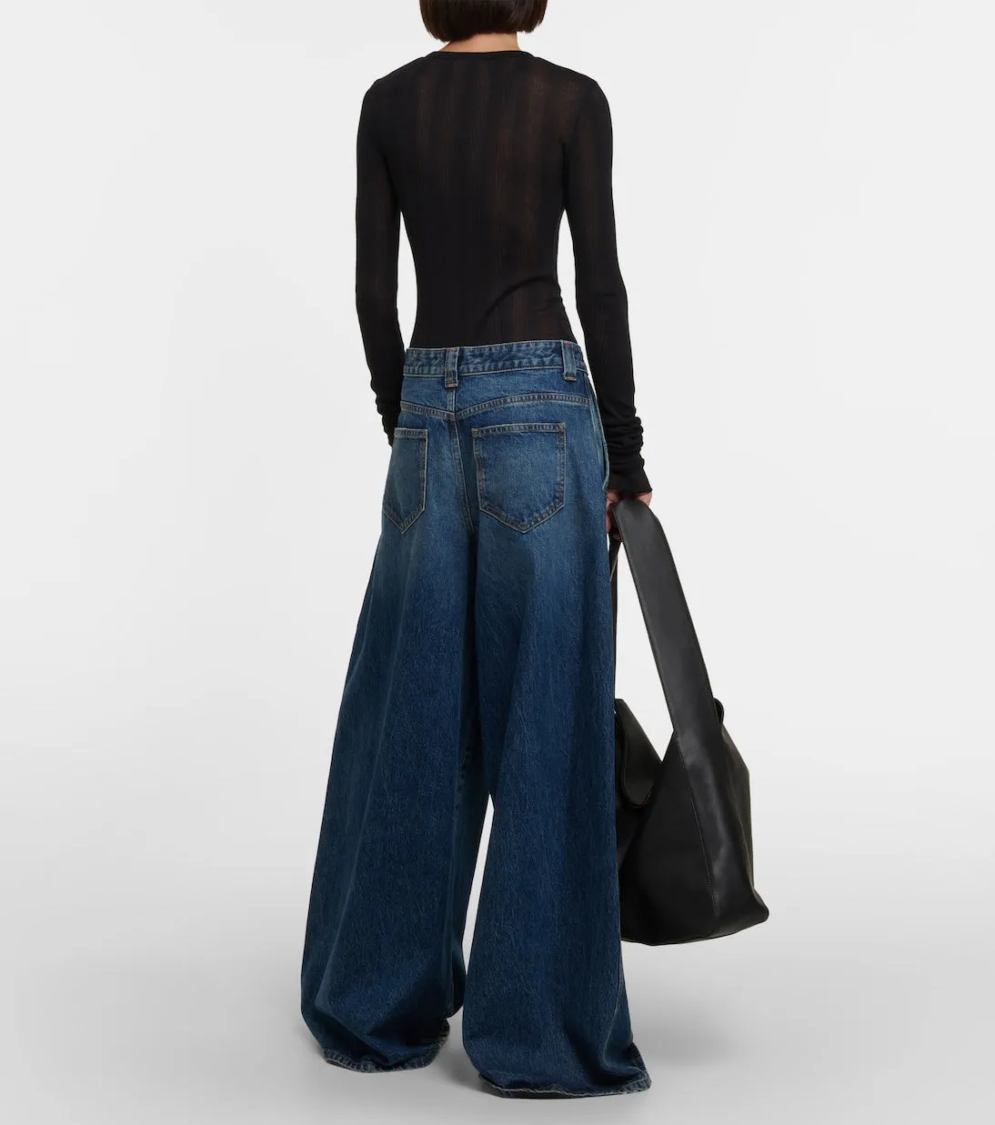 Jacob High Waist Wide Leg Khaite Jeans, Blue
