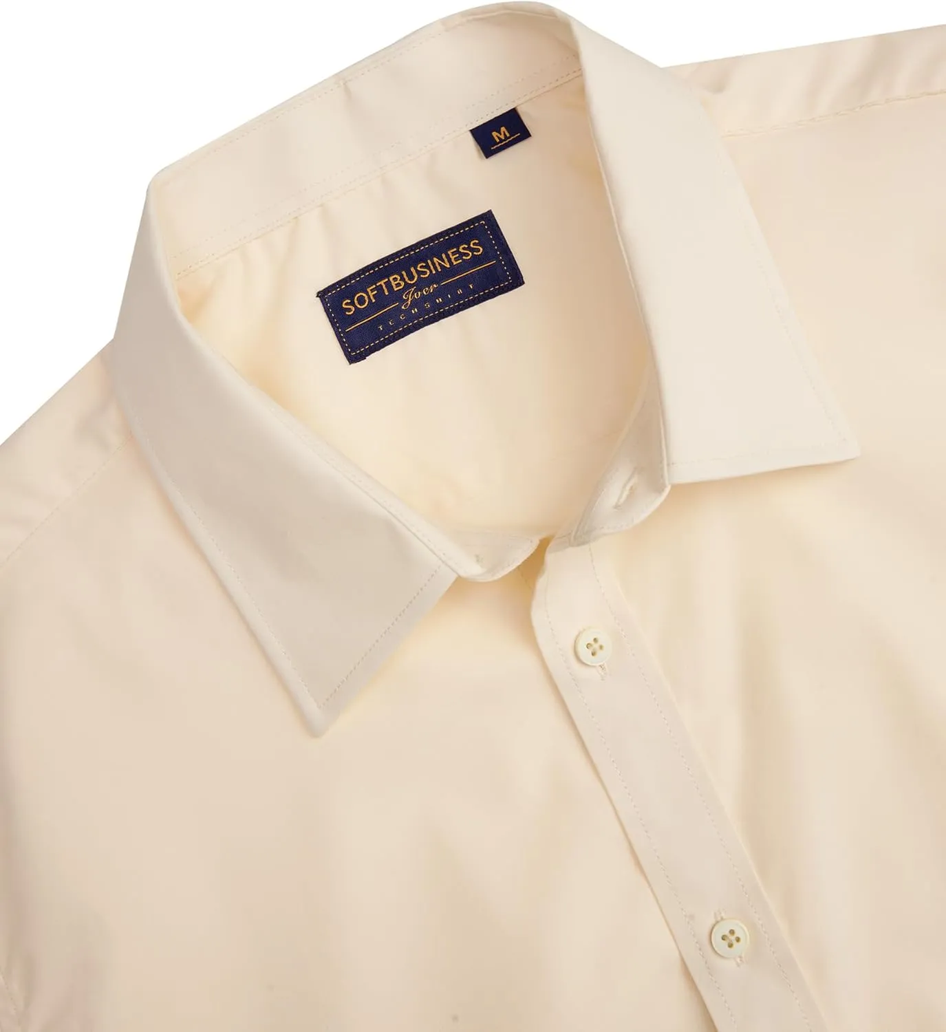 J.VER Men's Short Sleeve Dress Shirts Stretch Stain Shield Casual Button Down Shirts Solid Formal Shirt