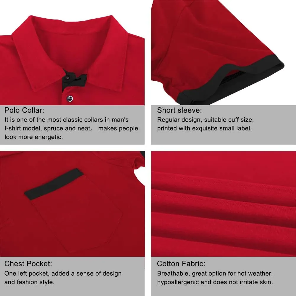 LOGEEYAR Men Polo Shirt Slim Fit Short Sleeve Cotton Golf Shirt Solid Performance Casual T-Shirts