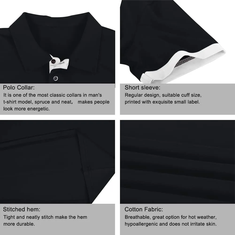 LOGEEYAR Men Polo Shirt Slim Fit Short Sleeve Cotton Golf Shirt Solid Performance Casual T-Shirts