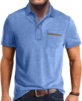 Men's Casual Polo Shirts Classic Button Basic Short Sleeve Shirt Solid Color Tees Golf Stylish Tops,Sizes S-4x