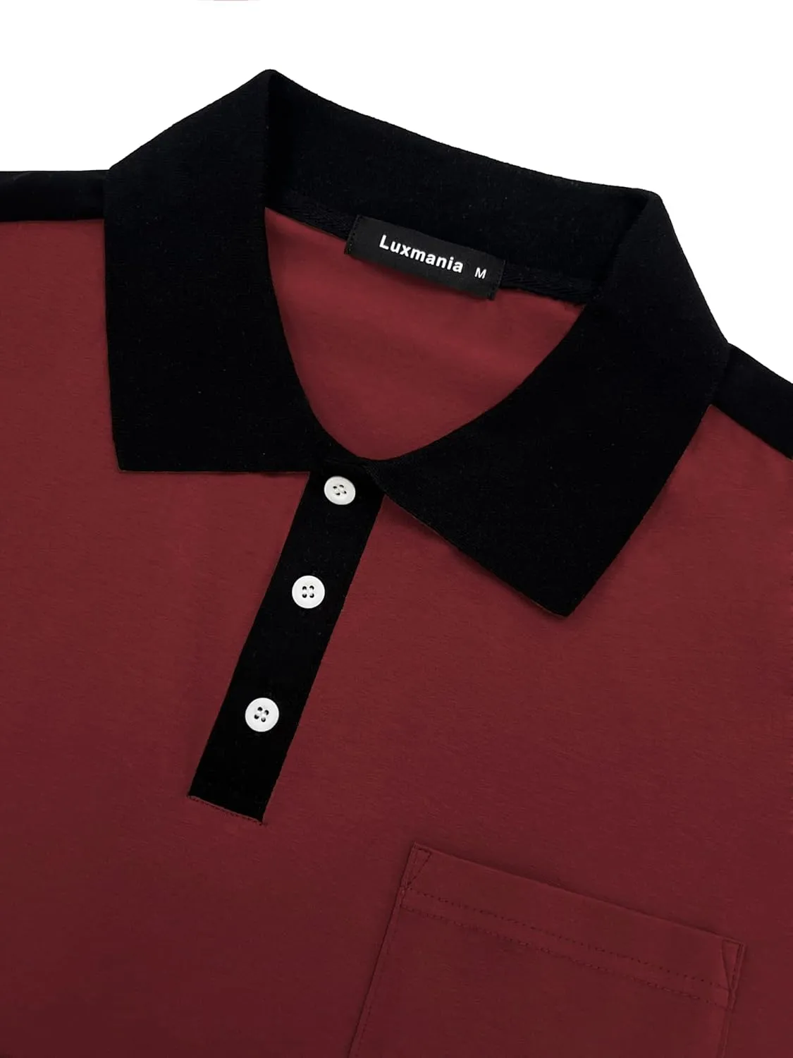 Men's Casual Polo Shirts Short Sleeve Classic Button Shirt Fashion Cotton Golf Tops with Pocket