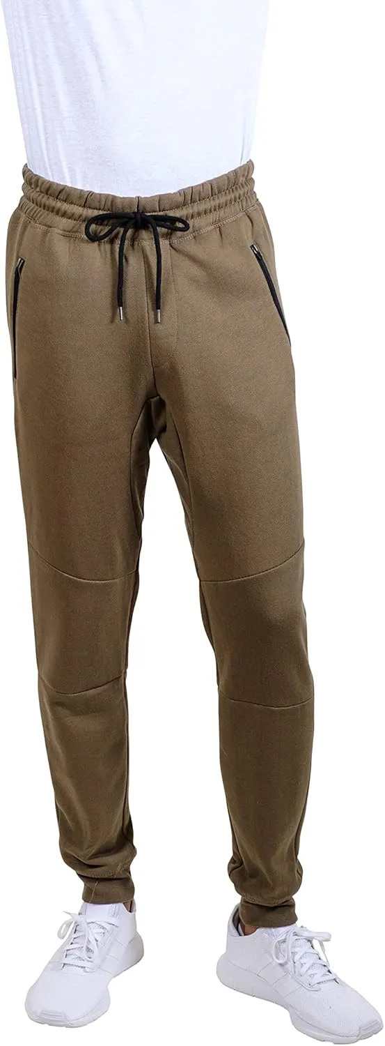 Men's Fleece Jogger Pants Active Zipper Pocket Sweatpants