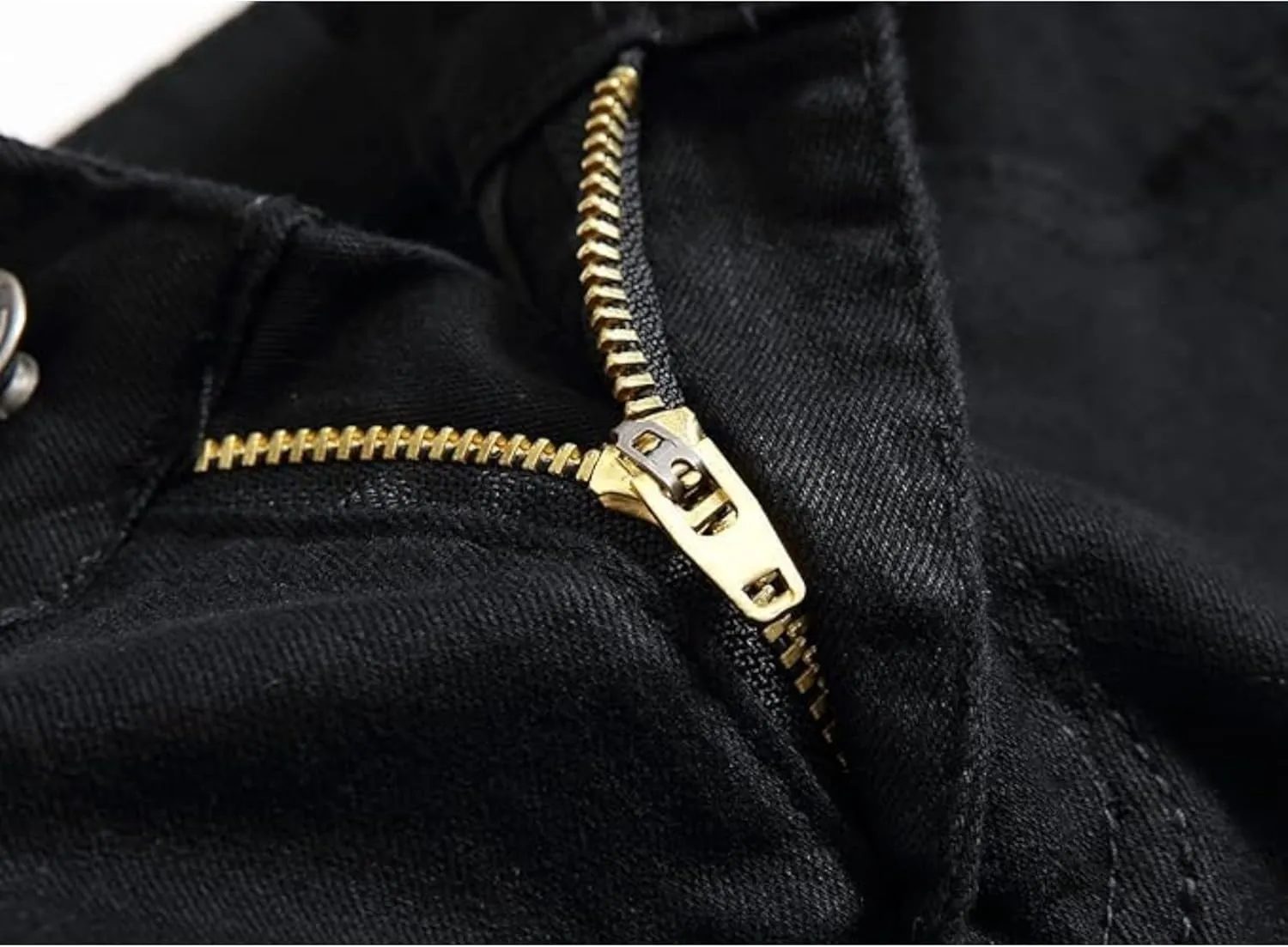 Men's Ripped Skinny Stretch Jeans Vintage Distressed Straight Leg Denim Pants Regular Fit Destroyed Jean Trousers