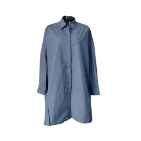 Pre Order:  Single Breasted Side Split Loose Cotton Shirt
