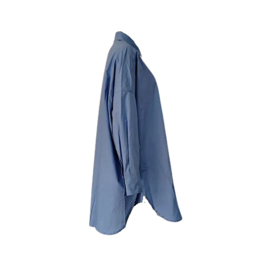Pre Order:  Single Breasted Side Split Loose Cotton Shirt