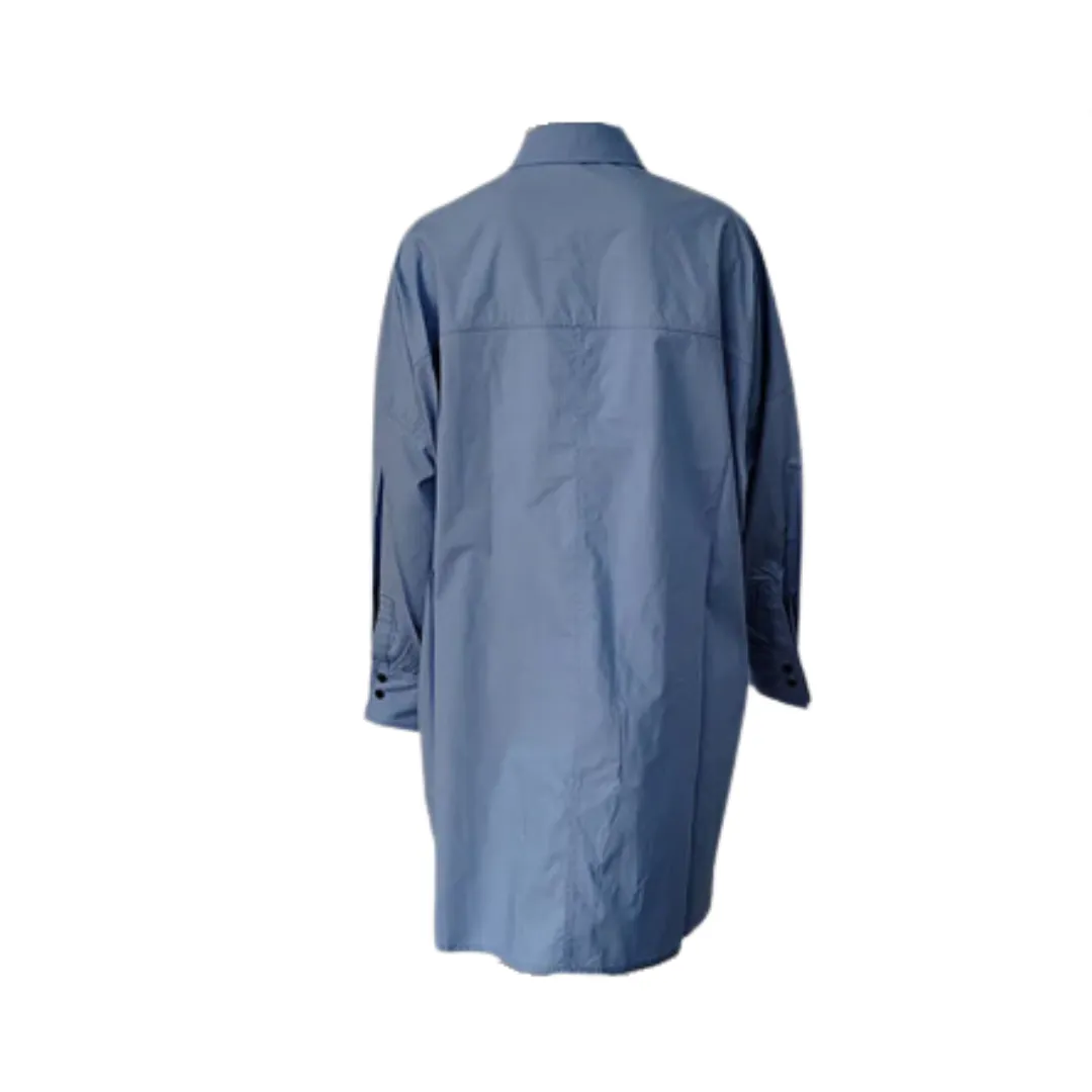 Pre Order:  Single Breasted Side Split Loose Cotton Shirt