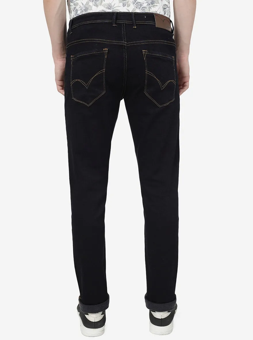 Raw Blue Striped Straight Fit Jeans | JadeBlue
