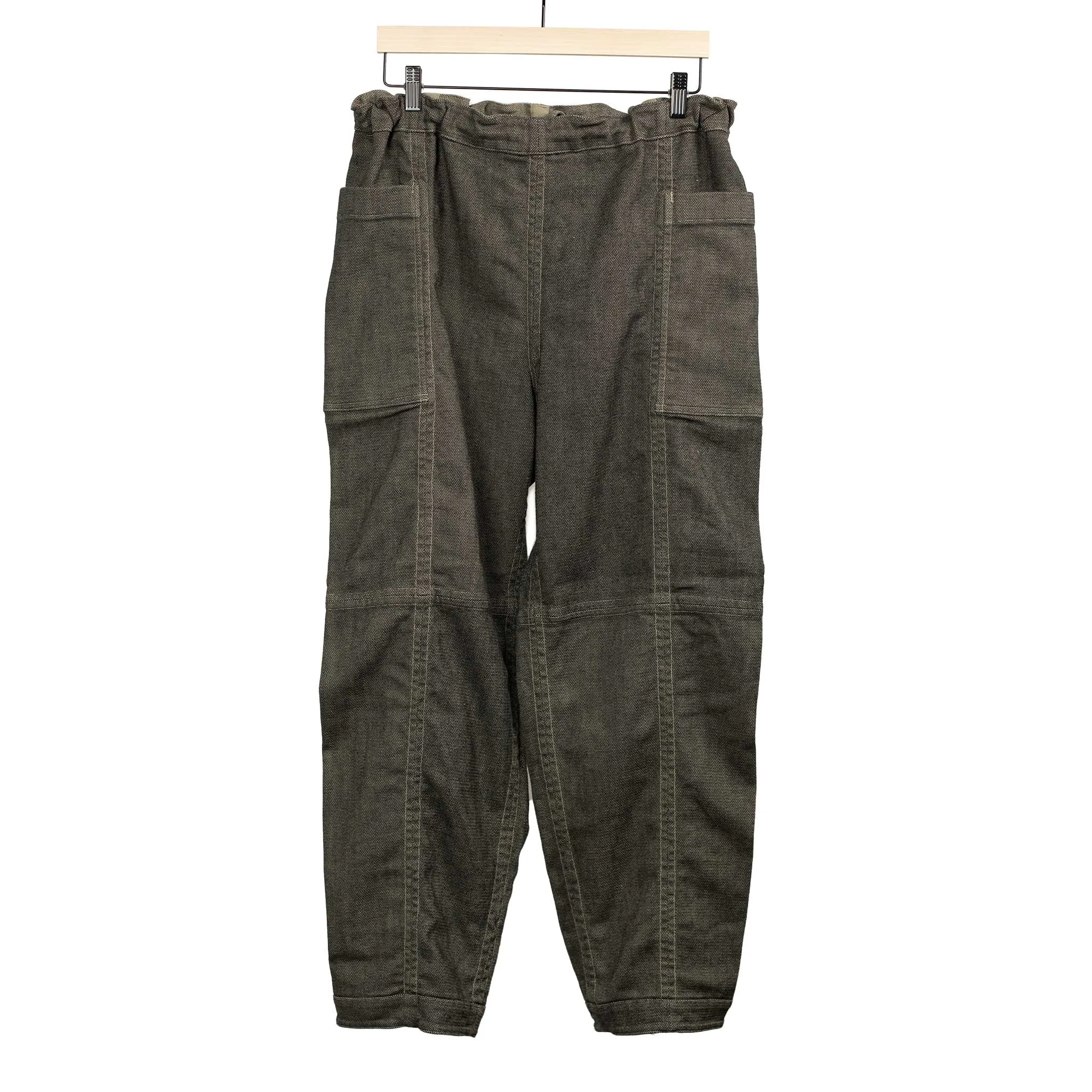 Reversible easy pants in khaki garment-dyed heavy cotton