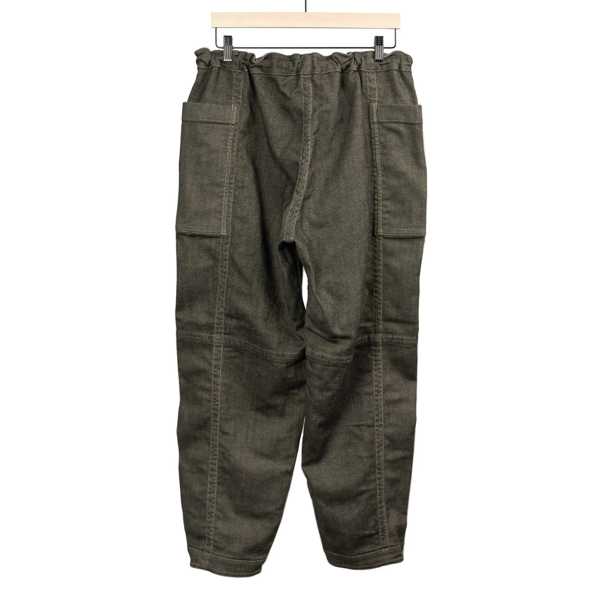 Reversible easy pants in khaki garment-dyed heavy cotton