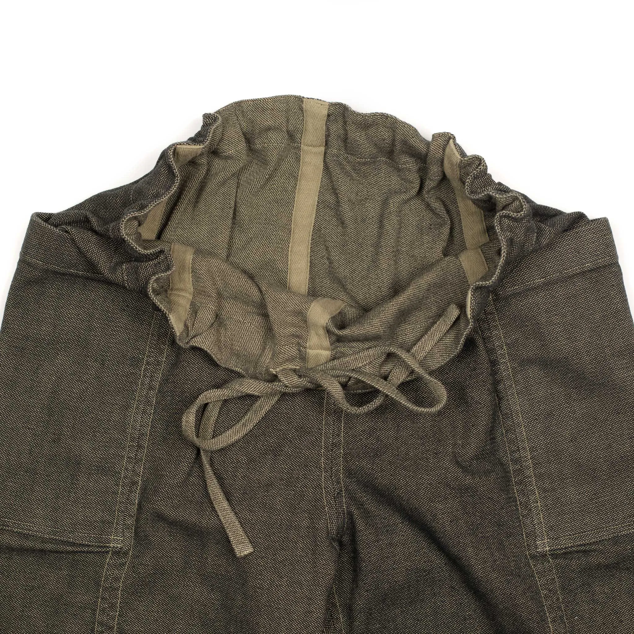 Reversible easy pants in khaki garment-dyed heavy cotton
