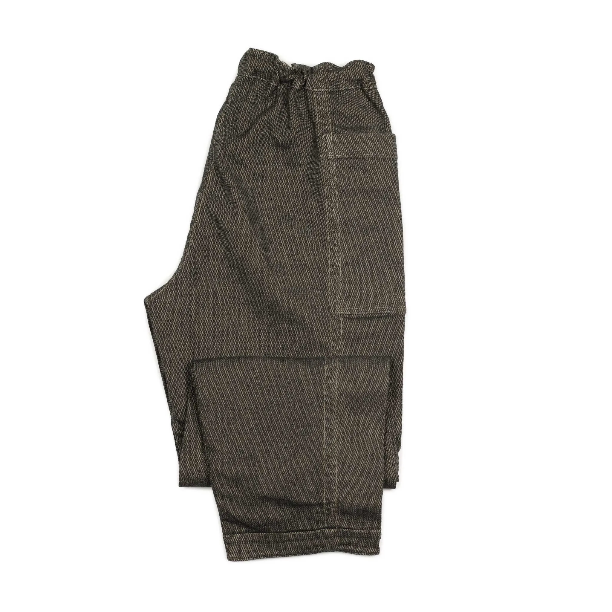 Reversible easy pants in khaki garment-dyed heavy cotton