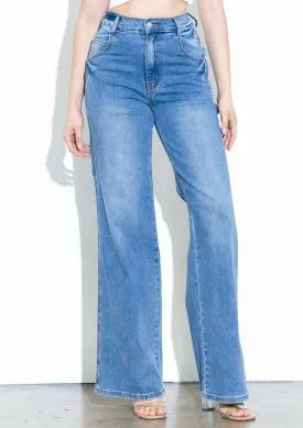 Side Hammer Loop Mini Pockets Wide Jeans
