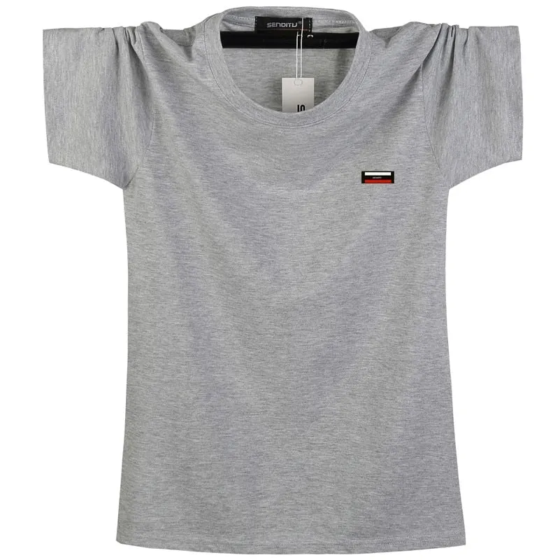 Summer 2020 Brand Clothing 5 Colors Men's T Shirt Men Fashion Tshirts Fitness Casual Top Tees Solid Pure Cotton Big Tall 5xl 6xl