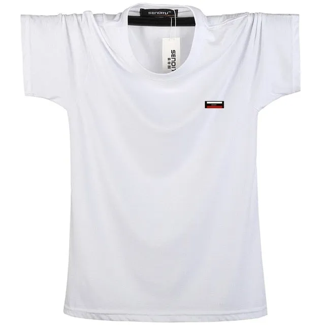 Summer 2020 Brand Clothing 5 Colors Men's T Shirt Men Fashion Tshirts Fitness Casual Top Tees Solid Pure Cotton Big Tall 5xl 6xl