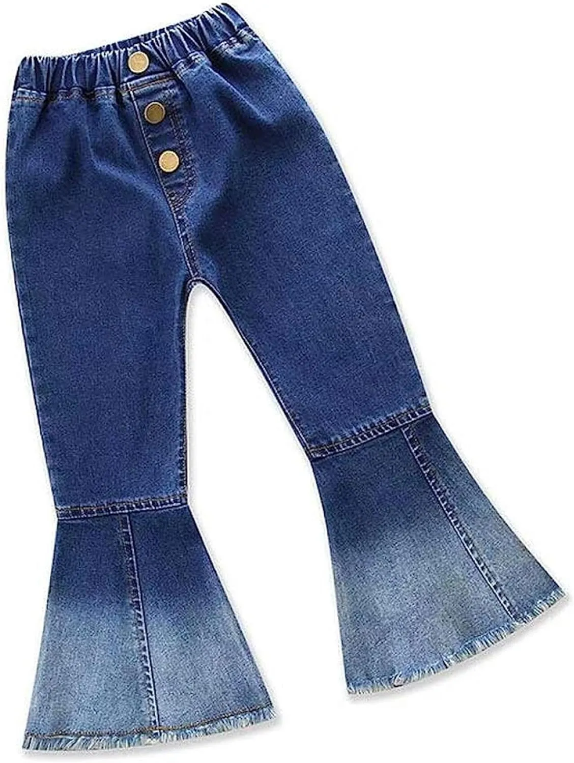 Toddler Baby Girl Flared Jeans Ripped Trousers Bell-Bottom Denim Pants Kids Vintage Jeans Child Flared Pants