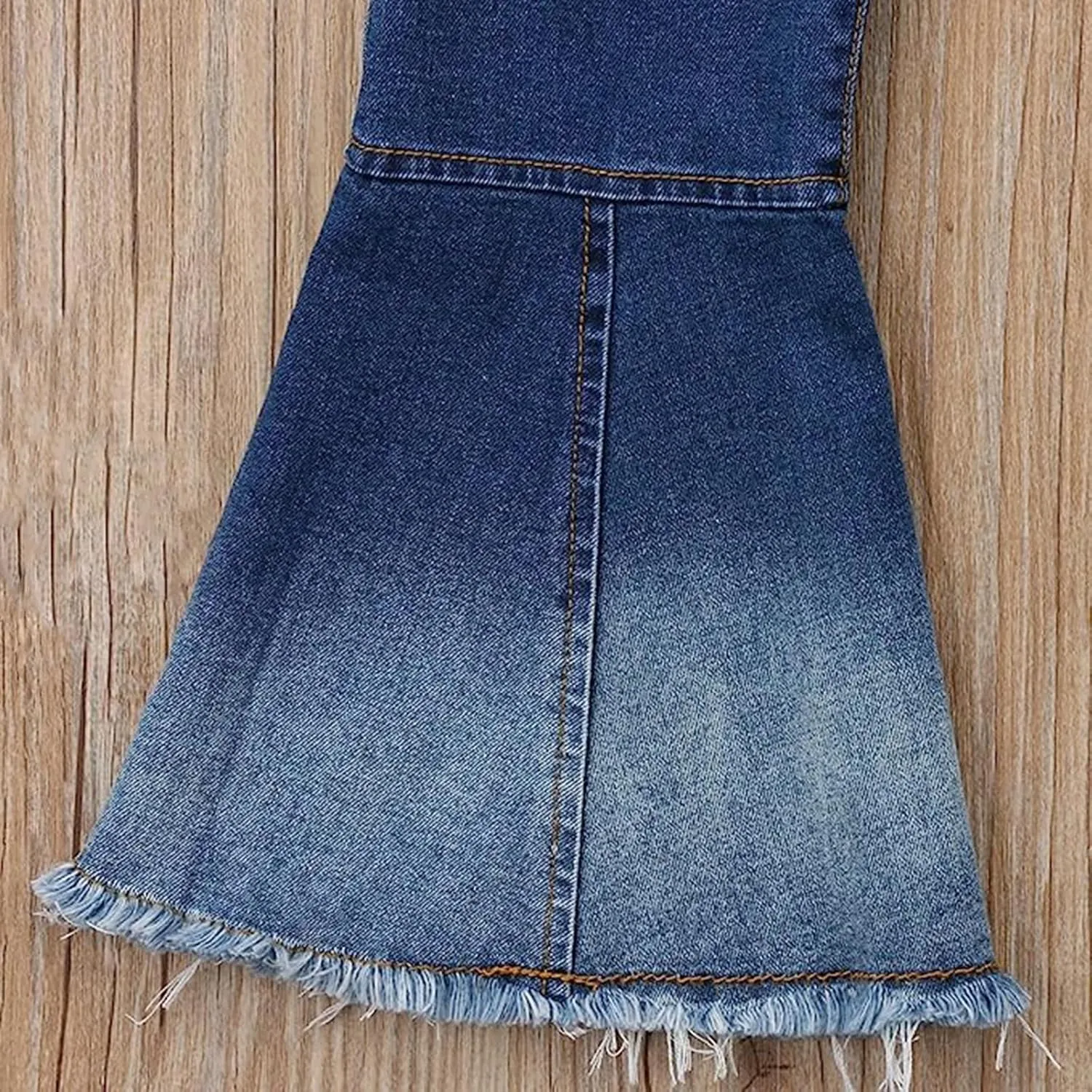 Toddler Baby Girl Flared Jeans Ripped Trousers Bell-Bottom Denim Pants Kids Vintage Jeans Child Flared Pants