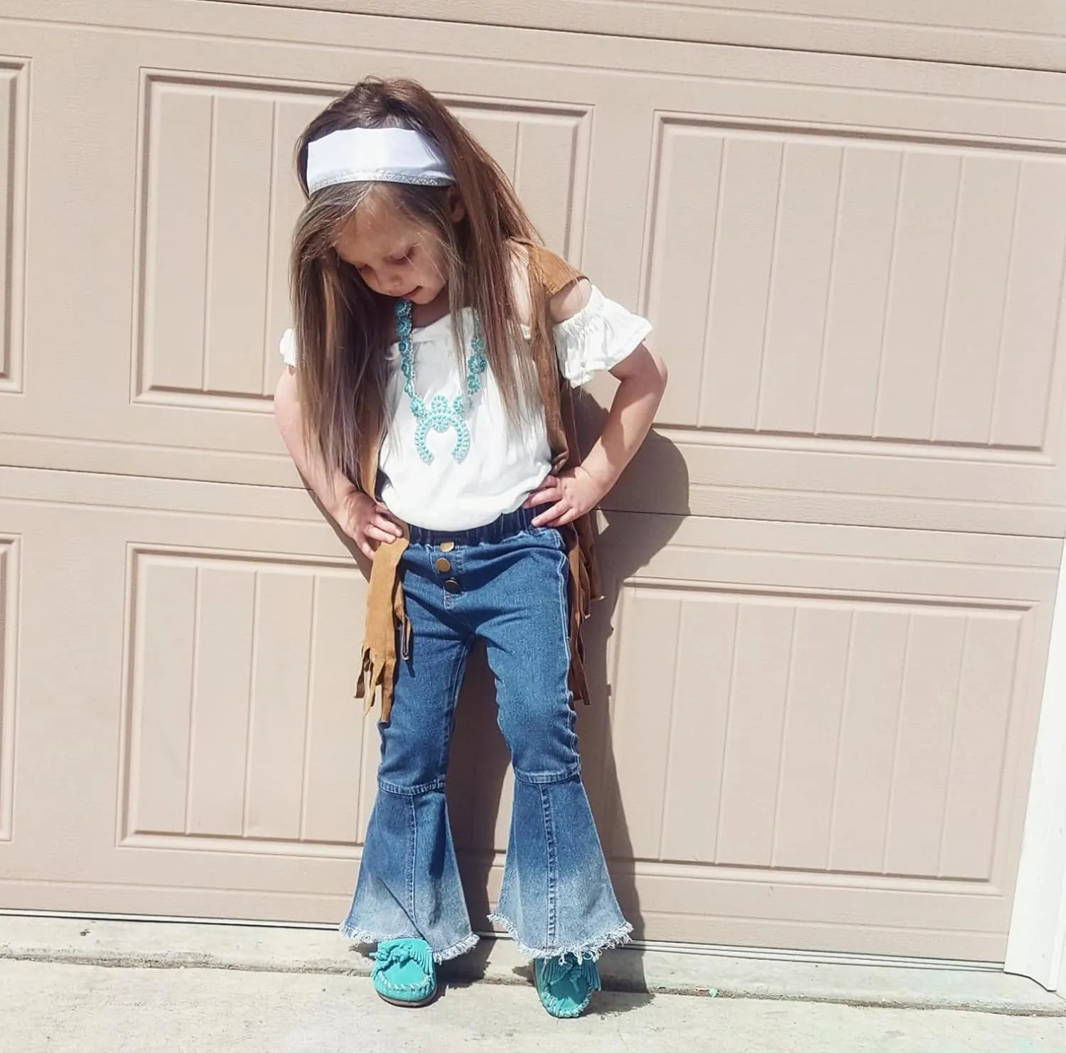 Toddler Baby Girl Flared Jeans Ripped Trousers Bell-Bottom Denim Pants Kids Vintage Jeans Child Flared Pants