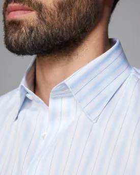 Twill Striped Shirt - Light Blue & White