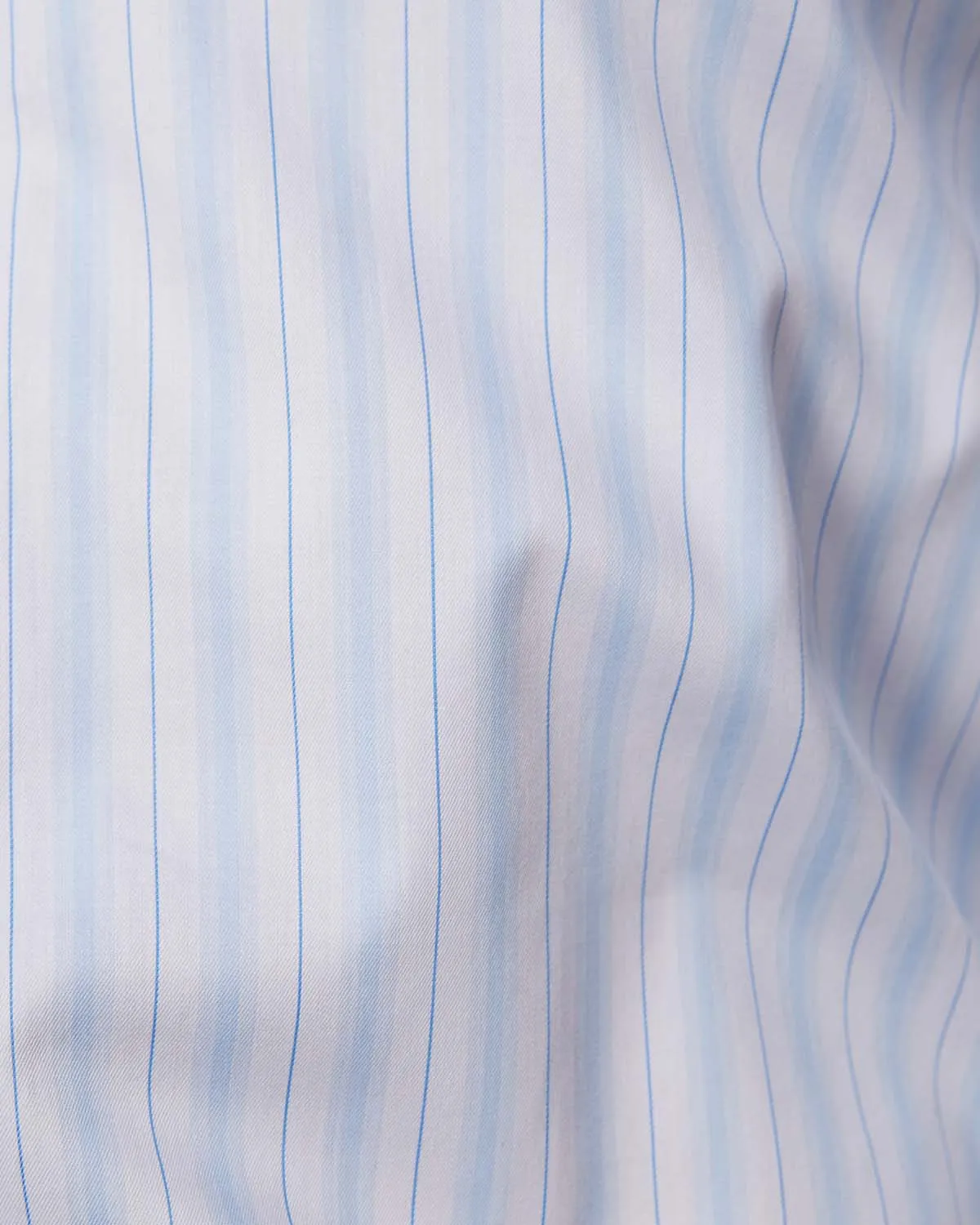 Twill Striped Shirt - Light Blue & White