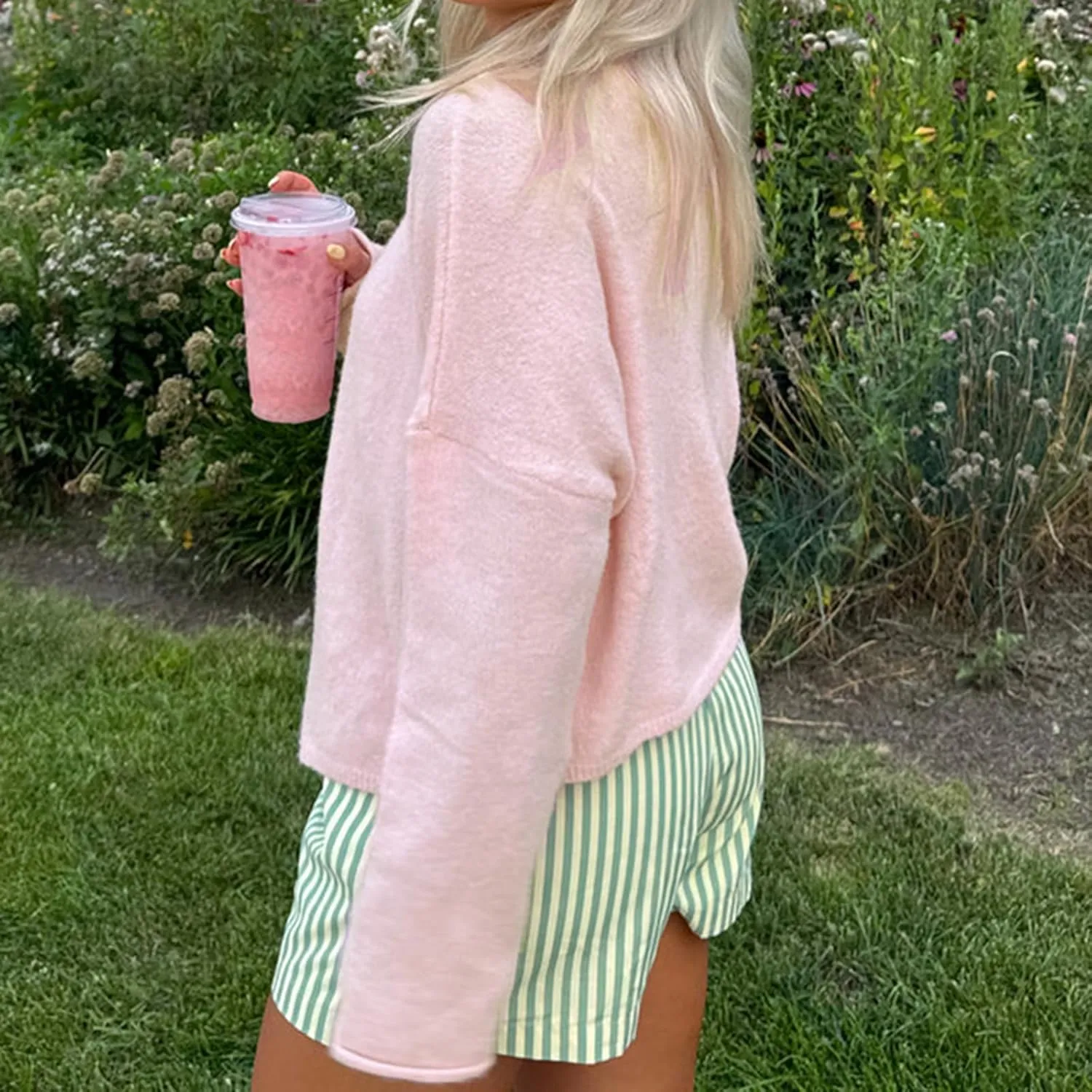 Women Y2k Long Sleeve Crop Cardigan Knitted Solid Color Fuzzy Button Down Sweater Shirt Teen Girls Clothes