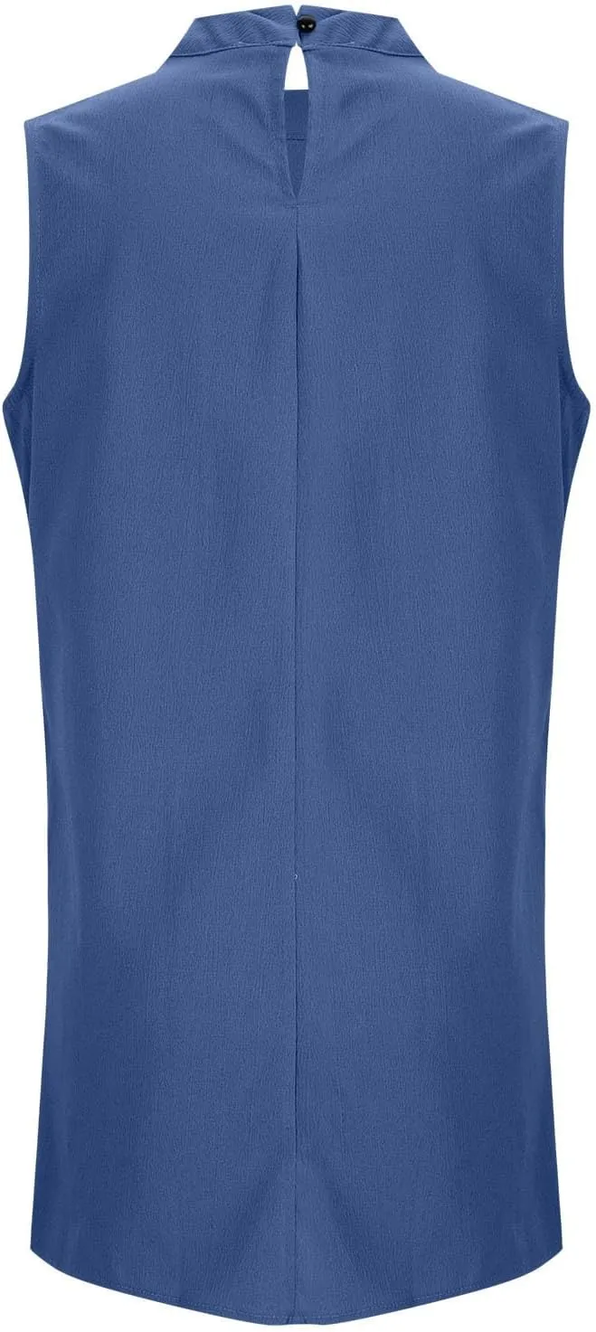 Womens Asymmetric Tops Dressy Casual Sleeveless Mock Neck Tank Tops Loose Fit Solid Flowy Tunic Shirts Cute Work Tees
